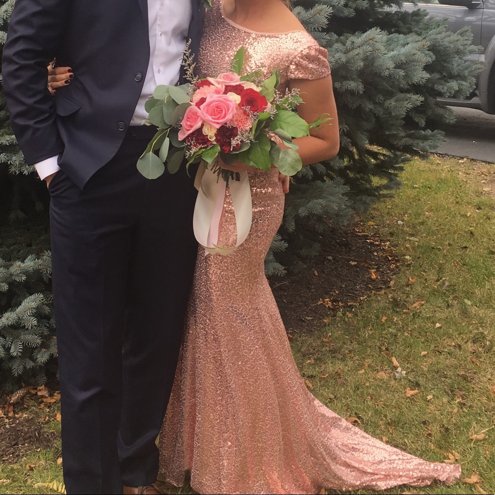 Rose gold sequence dress